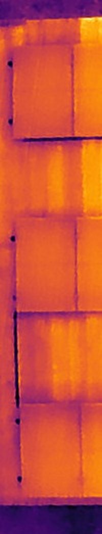 Wärmebild der drei Module nach der Reinigung: gleichmäßig